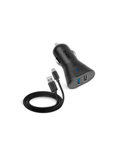 Автомобильное зарядное устройство 2 USB порта 2 1А кабель USB Type C чёрный TEKITCRC2U21AUL Sbs