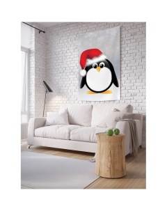 Вертикальное фотопанно на стену Пингвин в шапке 200x150 см Joyarty