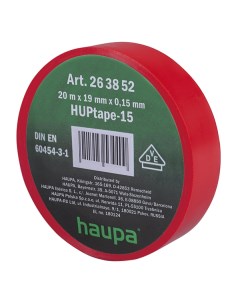 Изолента ПВХ 19мм 20м d74мм красная 263852 Haupa