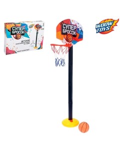 Баскетбольный набор Супербросок стойка с щитом 4 высоты сетка мяч р р щита 34 5х25см Nobrand