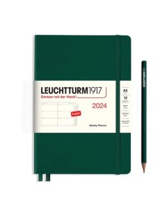 Еженедельник Leuchtturm1917 2024г A5 без расп зеленый лес блокнот A7