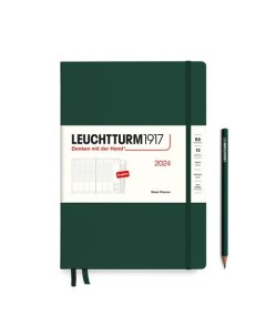 Еженедельник Leuchtturm1917 2024г B5 с расп зеленый лес блокнот A7