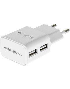 Сетевое зарядное устройство 2xUSB A 2 1 А белый Red line