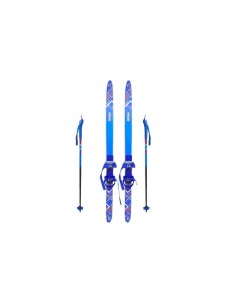 Лыжный комплект детский с комбинированным креплением лыжи 120см палки 85см Stc