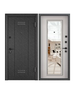 Дверь входная Torex для квартиры стальная Flat M 860х2050 правый зеркало черный белый Torex стальные двери