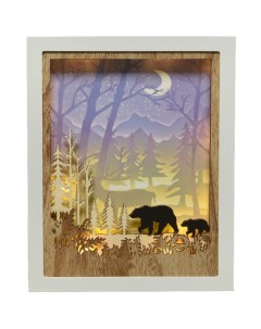 Новогодний светильник Добрый лес 483674 медведь белый теплый Kaemingk