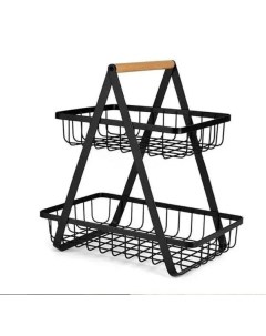 Фруктовница home storage rack двухъярусная корзина для фруктов и овощей в стиле лофт Optmobilion