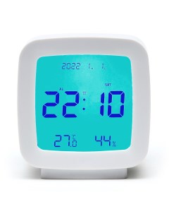 Часы будильник электронные настольные термометр календарь гигрометр 7 8 х 8 3 см Nobrand