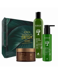 Подарочный Набор DETOX Молочко для тела гель для душа Hydrolat скраб Chocolate шоппер Eden