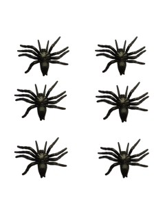 Набор черных пауков из пластика 6 шт Long cheng yiwu city