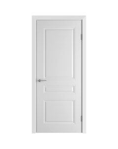Дверь межкомнатная Стелла глухая эмаль цвет белый 90x200 см с замком и петлями Vfd