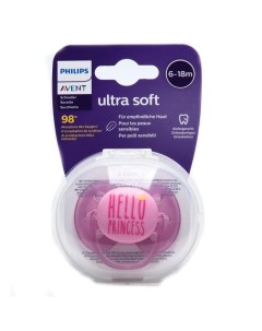 Пустышка ultra soft Hello princess 6 18 мес 1 шт для девочек Philips avent