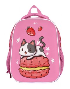 Рюкзак Schoolformat ERGONOMIC LIGHT STRAWBERRY CAT 19 л роз 38х29х18 жестк каркас 2 отд