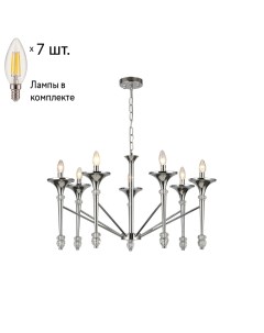 Подвесная люстра с лампочками Facem 2856 7P Lamps E14 Свеча F-promo