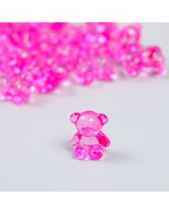 Декор для творчества пластик Медвежонок ярко розовый набор 25 шт 1 8х1 5х1 см Nobrand