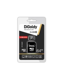 Карта памяти Micro SDHC 64Гб SDHC 64 GB Class10 UHS 1 КП000010769 Digoldy