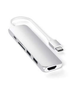 USB C адаптер Type C Slim Multiport Adapter V2 Satechi