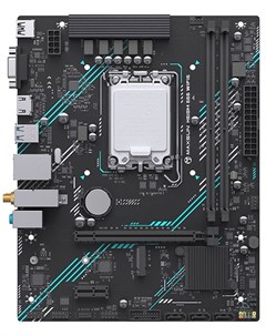 Материнская плата mATX H610M 666 WIFI6 LGA1700 H610 2 DDR4 3200 4 SATA 6G RAID M 2 2 PCIE Glan HDMI  Maxsun