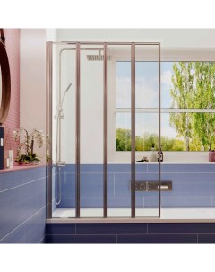 Шторка на ванну Bath Screens 120х140 хром стекло прозрачное Ambassador