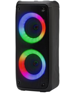 Портативная акустика Perfeo Dual Ring 4 черная LED FM MP3 USB microSD AUX TWS MIC 10 Nobrand