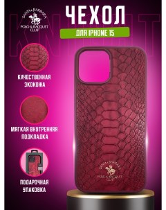 Чехол Knight для iPhone 15 Темно красный Santa barbara polo & racquet club