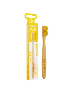 Щётка зубная Kids Bamboo Toothbrush бамбуковая детская yellow bristles Nordics