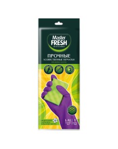 Перчатки прочные хозяйственные латексные с хлопком размер L XL 1 пара Master fresh