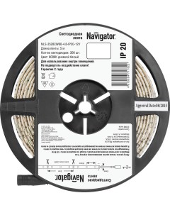 Светодиодная лента NLS R5 12V IP20 SMD3528 4 8 Вт м 60 диодов на 1 Navigator