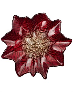 Блюдо poinsettia red gold 21 см без упаковки KSG 339 091 Akcam