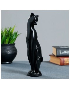 Фигура Кошка Грация чёрная 6х7х23см Хорошие сувениры