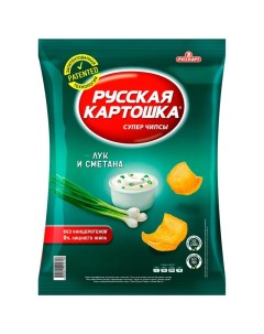 Чипсы картофельные со вкусом лука и сметаны 200 г Русская картошка