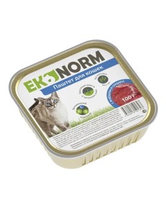 Консервы для кошек с ягненком и сердцем 24шт по 100г Ekonorm