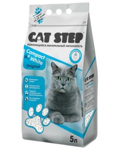 Комкующийся наполнитель Compact White Original бентонитовый 2 шт по 5 л Cat step