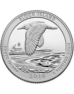 Памятная монета 25 центов Национальные парки остров Блок США 2018 г в UNC Nobrand