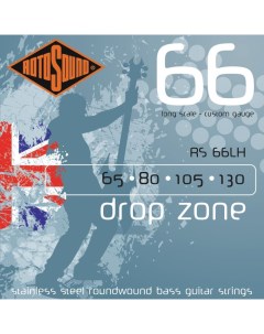 RS66LH BASS STRINGS STAINLESS STEEL струны для басгитары с пониженным строем ст Rotosound