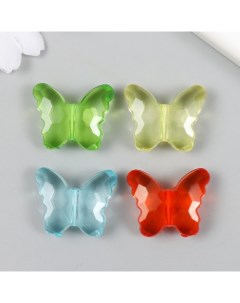 Бусины для творчества пластик Бабочки волна прозрачные цветные набор 20 гр 1 1х2 9х2 4 с Nobrand
