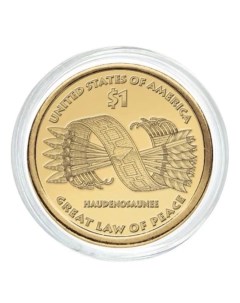 Памятная монета 1 доллар Пояс Гайяваты Сакагавея Коренные американцы США 2010 г UNC Nobrand