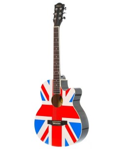 Акустическая гитара с анкером глянцевая Липа 4 4 40 дюйм BC4040 UK FLAG Elitaro