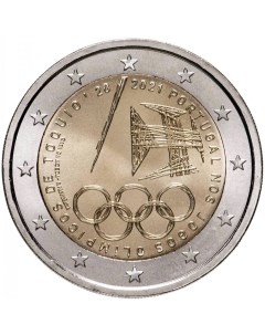 Монета 2 евро Участие Португалии в олимпийских играх в Токио Португалия 2021 г в UNС Mon loisir