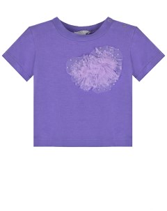 Фиолетовая футболка с аппликацией цветок детская Dan maralex