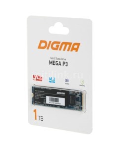SSD накопитель Mega P3 DGSM3001TP33T 1ТБ M 2 2280 PCIe 3 0 x4 NVMe M 2 rtl Digma