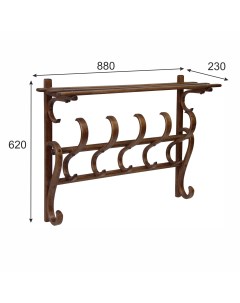 Вешалка настенная В 7Н средне коричневый от фабрики Мебелик