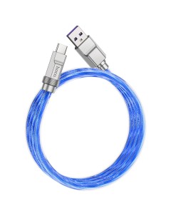 USB Кабель Type C U113 100W 1м силиконовый синий Hoco