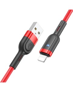 USB дата кабель Lightning U117 1 2м красный Hoco