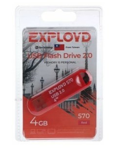 Флешка 570 4 Гб USB2 0 красная Exployd