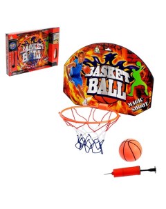 Баскетбольный набор Штрафной бросок с мячом диаметр мяча 12 см диаметр кольца 23 см Nobrand