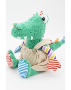 Мягкая игрушка крокодил Роб 20 см зеленый бежевый красный голубой Unaky soft toy