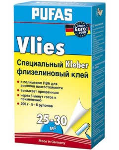 Клей N0522 Vlies Kleber Euro 3000 обойный флизелиновый 200г Pufas