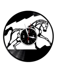 Часы из виниловой пластинки c VinylLab Конь 3 (c) vinyllab