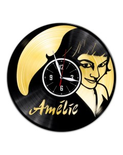 Часы из виниловой пластинки c VinylLab Амели с золотой подложкой (c) vinyllab